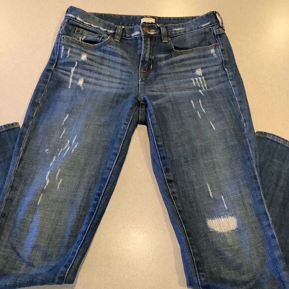 J. Crew Jeans 27 Midrise Skinny Distressed! - Picture 2 of 5